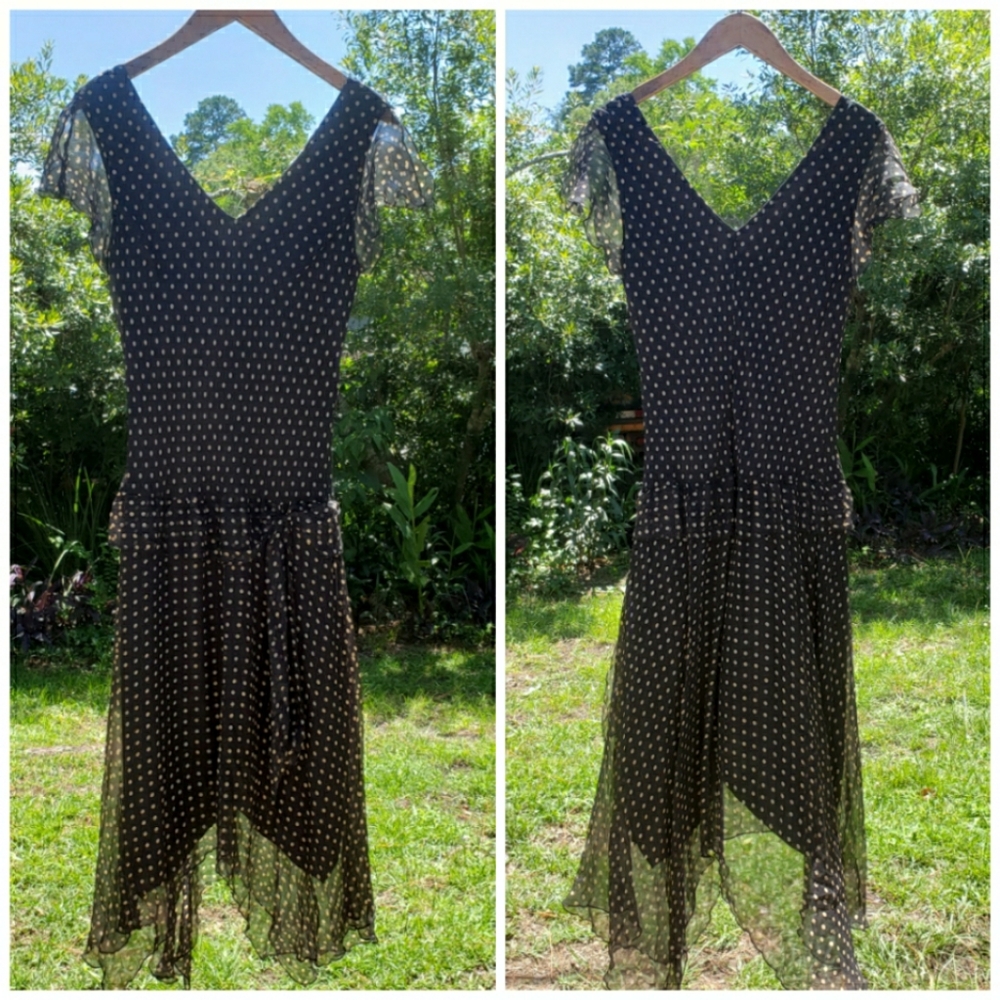 Vintage Jonathan Martin Silk Drop Waist Dress 12